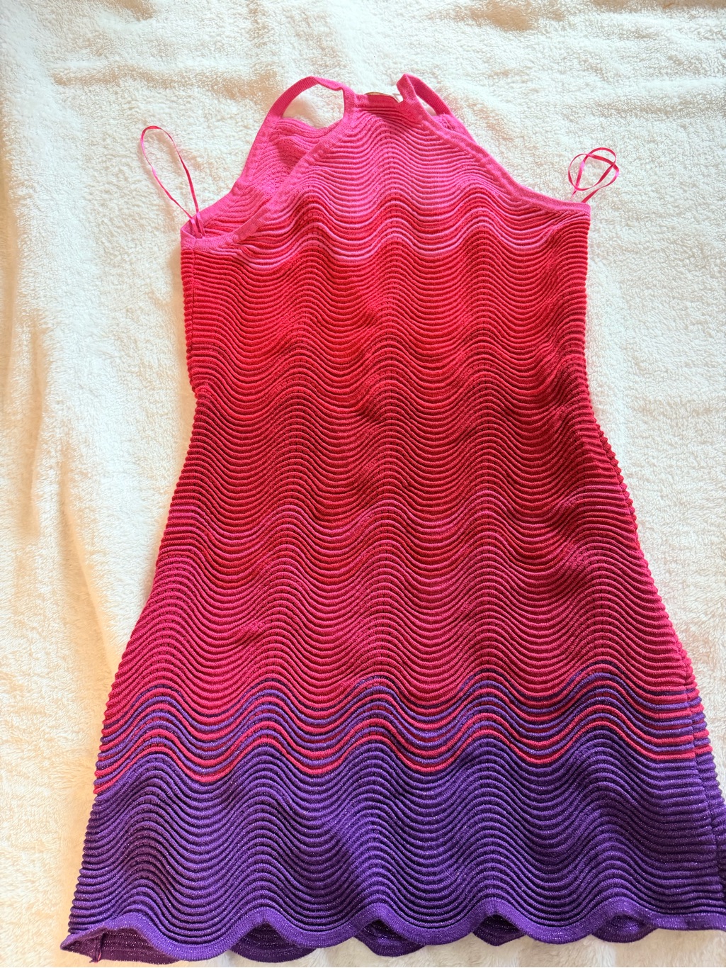Ronny Kobo Collection PinkToPurple Wave Knit Mini Dress